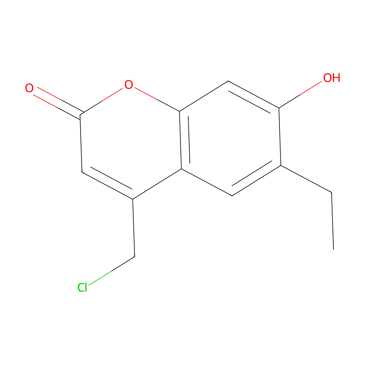 4-(chloromethyl)-6-ethyl-7-hydroxy-2H-chromen-2-one molecular structure, CAS 743452-20-2