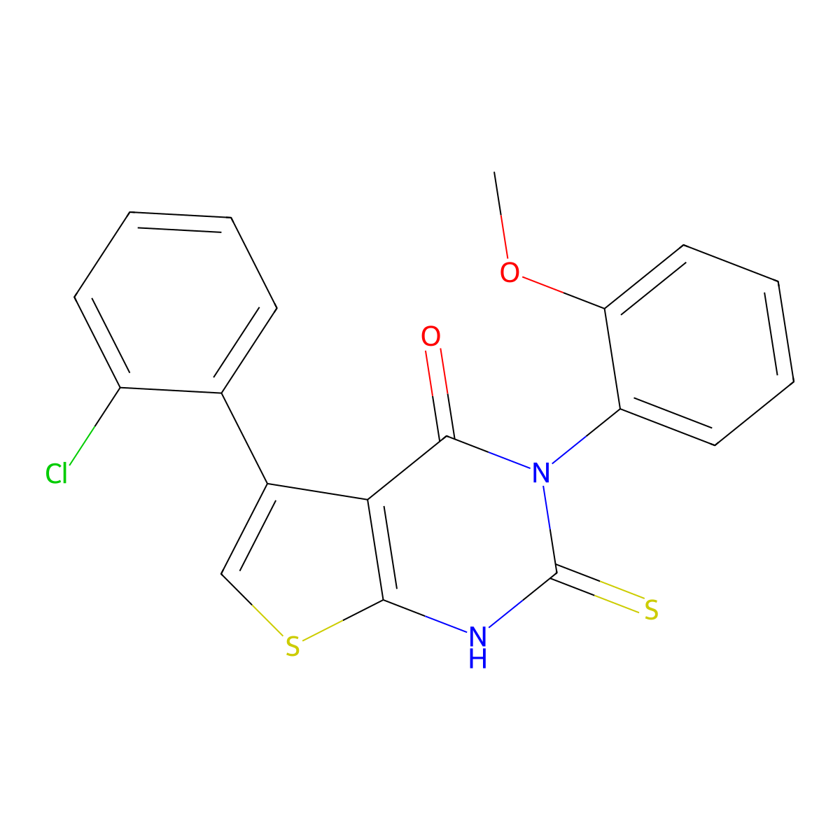 5-(2-chlorophenyl)-3-(2-methoxyphenyl)-2-sulfanyl-3H,4H-thieno[2,3-d]pyrimidin-4-one molecular structure, CAS 743452-23-5