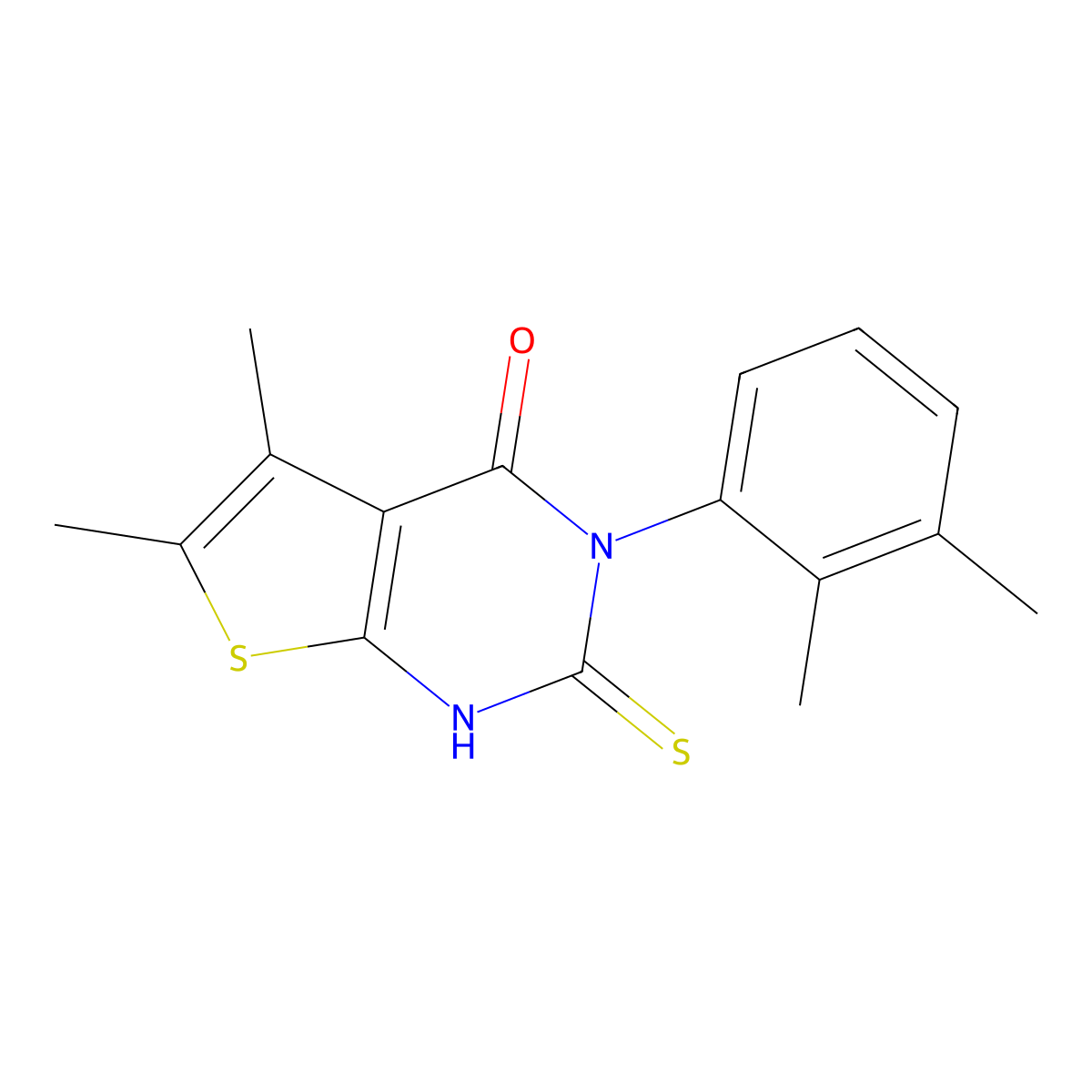 3-(2,3-dimethylphenyl)-5,6-dimethyl-2-sulfanyl-3H,4H-thieno[2,3-d]pyrimidin-4-one molecular structure, CAS 743452-27-9