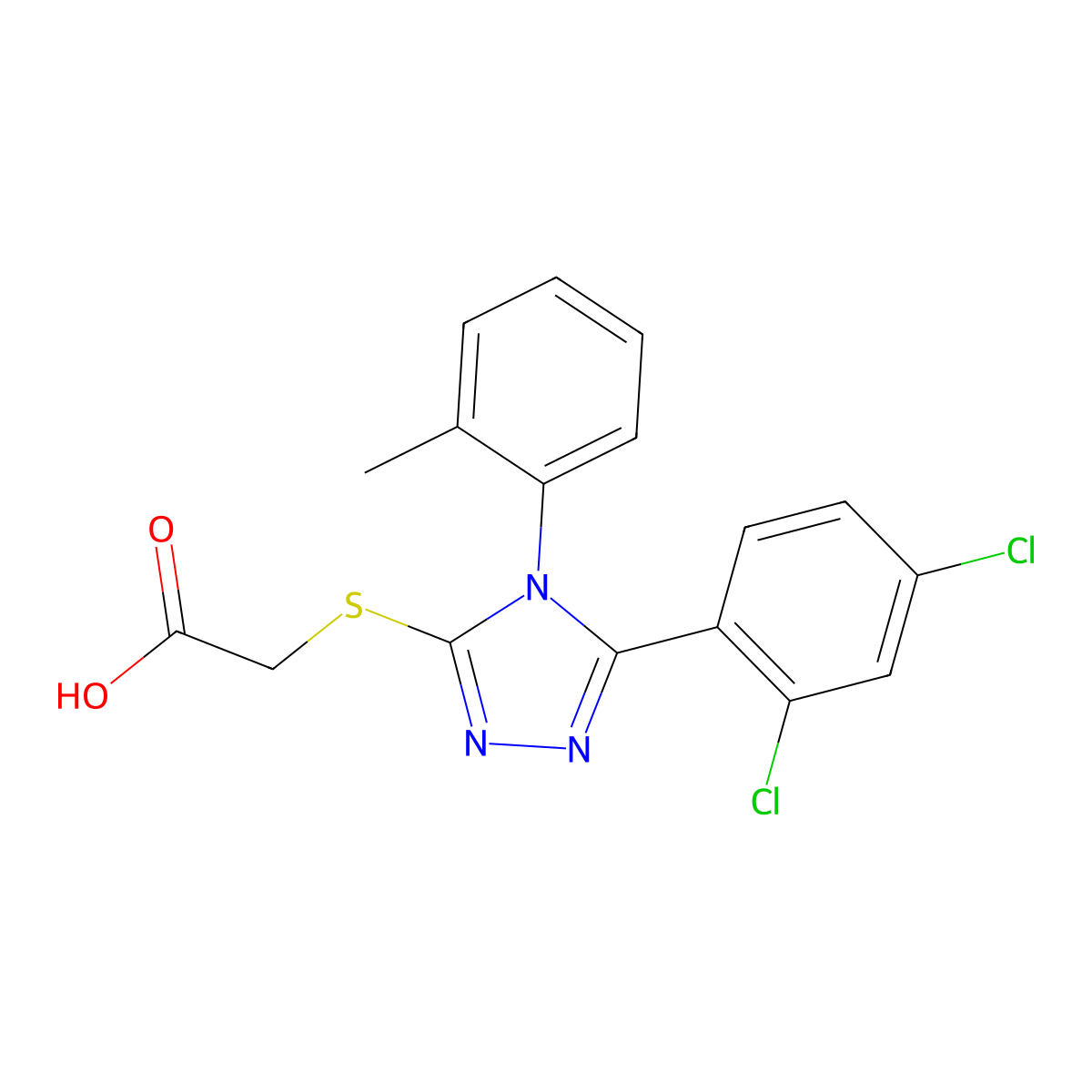2-{[5-(2,4-dichlorophenyl)-4-(2-methylphenyl)-4H-1,2,4-triazol-3-yl]sulfanyl}acetic acid molecular structure, CAS 743452-34-8