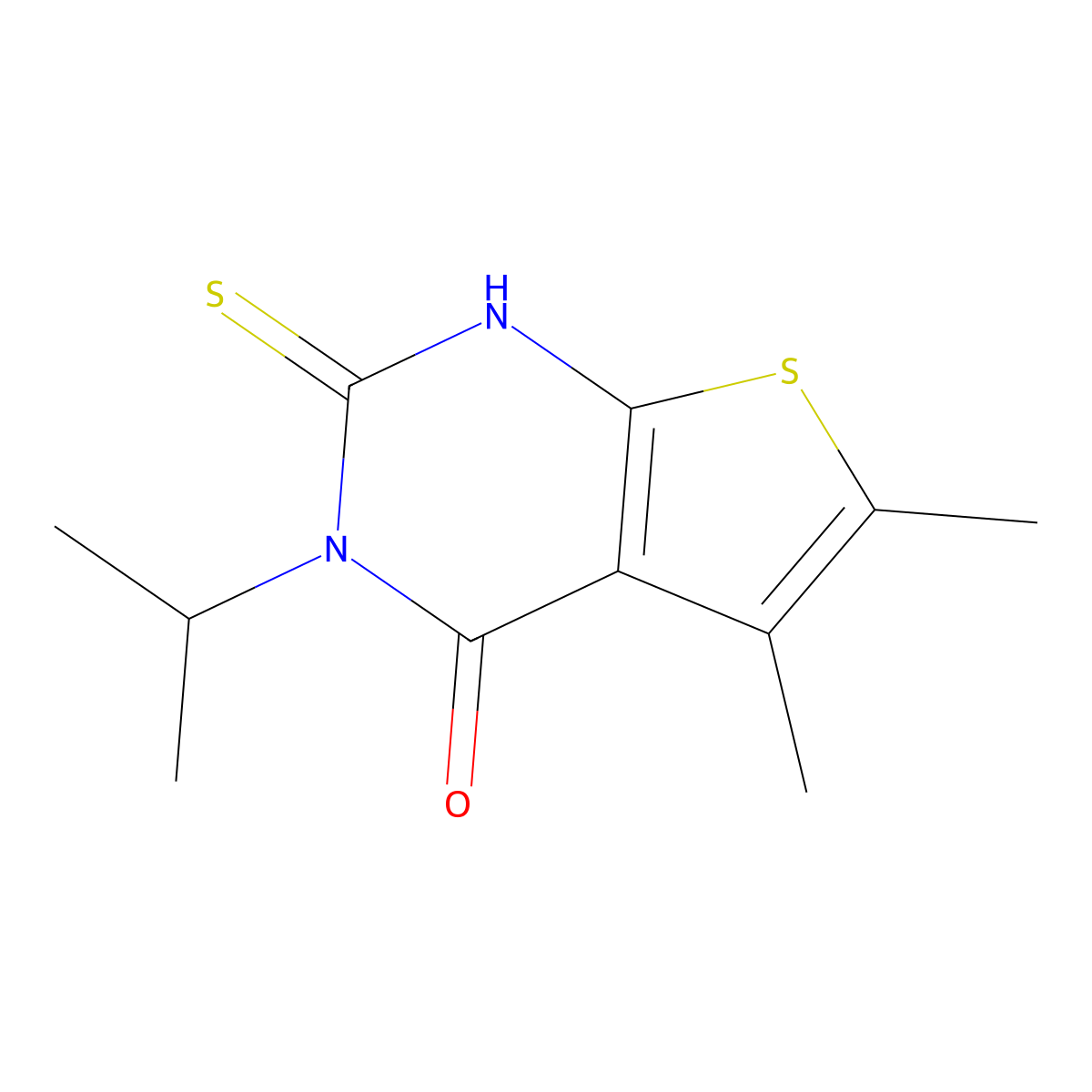 5,6-dimethyl-3-(propan-2-yl)-2-sulfanyl-3H,4H-thieno[2,3-d]pyrimidin-4-one molecular structure, CAS 743452-35-9