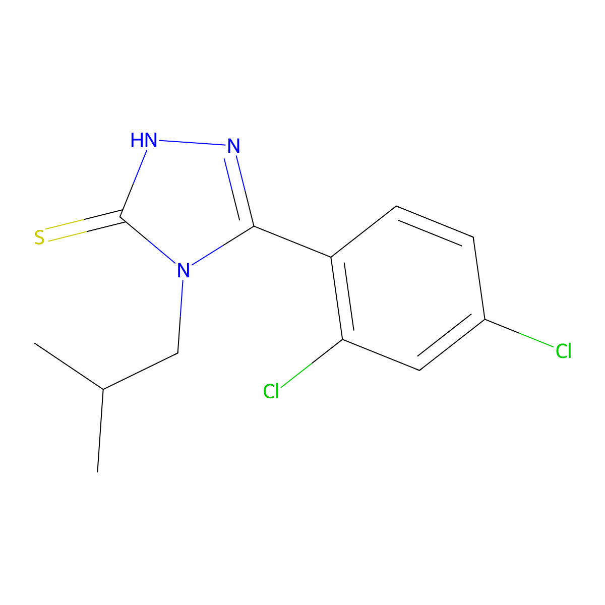 5-(2,4-dichlorophenyl)-4-(2-methylpropyl)-4H-1,2,4-triazole-3-thiol molecular structure, CAS 743452-43-9