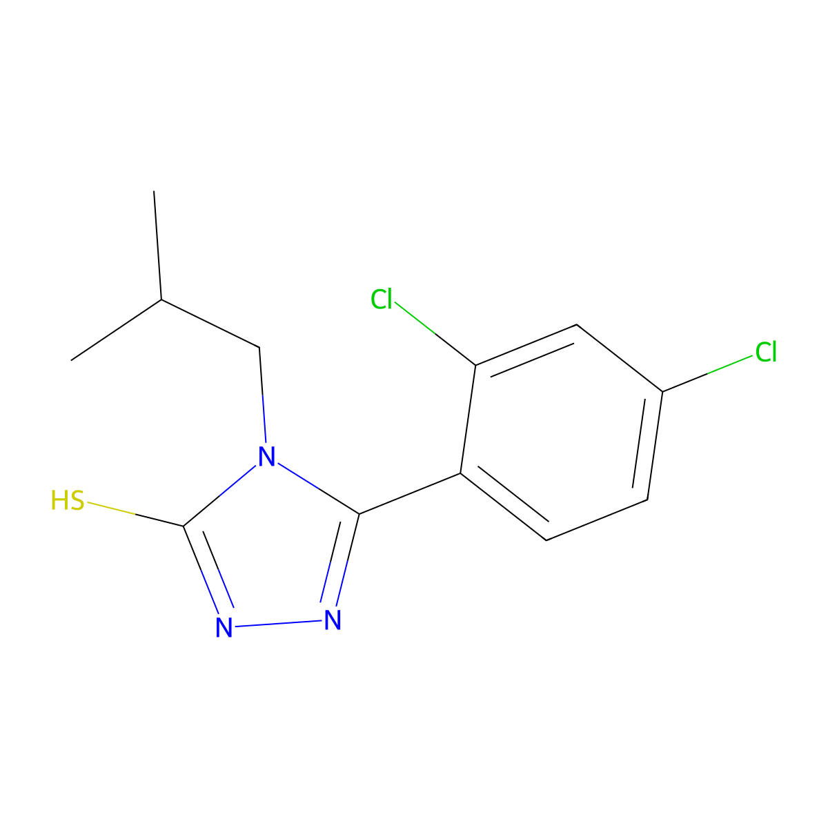 5-(2,4-dichlorophenyl)-4-(2-methylpropyl)-4H-1,2,4-triazole-3-thiol molecular structure, CAS 743452-43-9