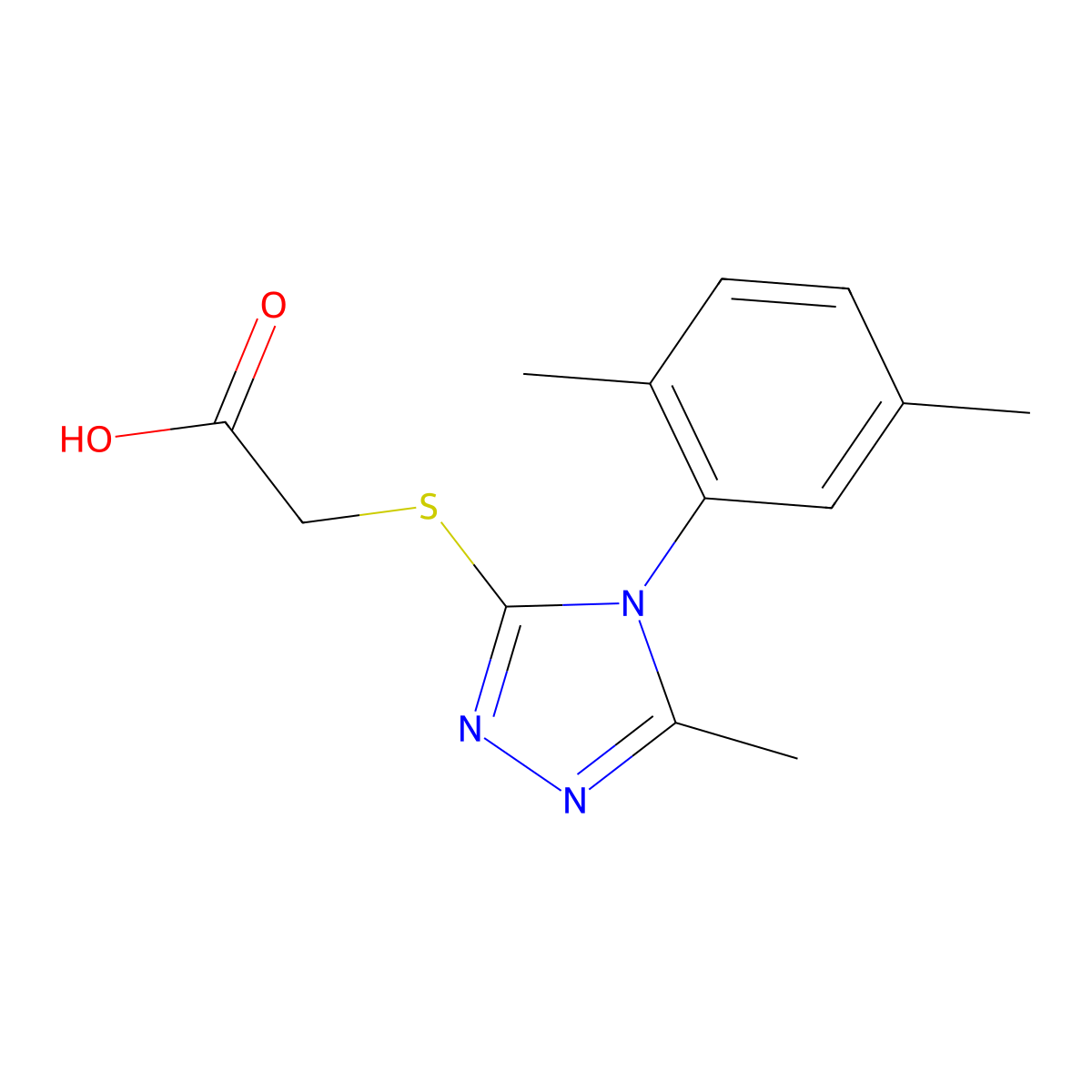 2-{[4-(2,5-dimethylphenyl)-5-methyl-4H-1,2,4-triazol-3-yl]sulfanyl}acetic acid molecular structure, CAS 743452-44-0