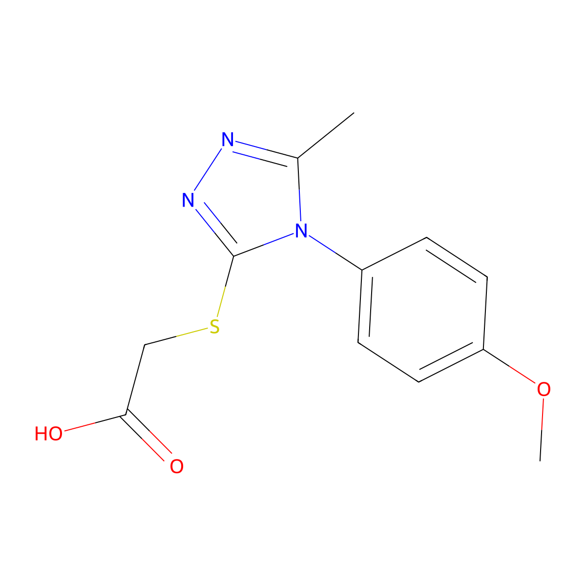 2-{[4-(4-methoxyphenyl)-5-methyl-4H-1,2,4-triazol-3-yl]sulfanyl}acetic acid molecular structure, CAS 743452-47-3