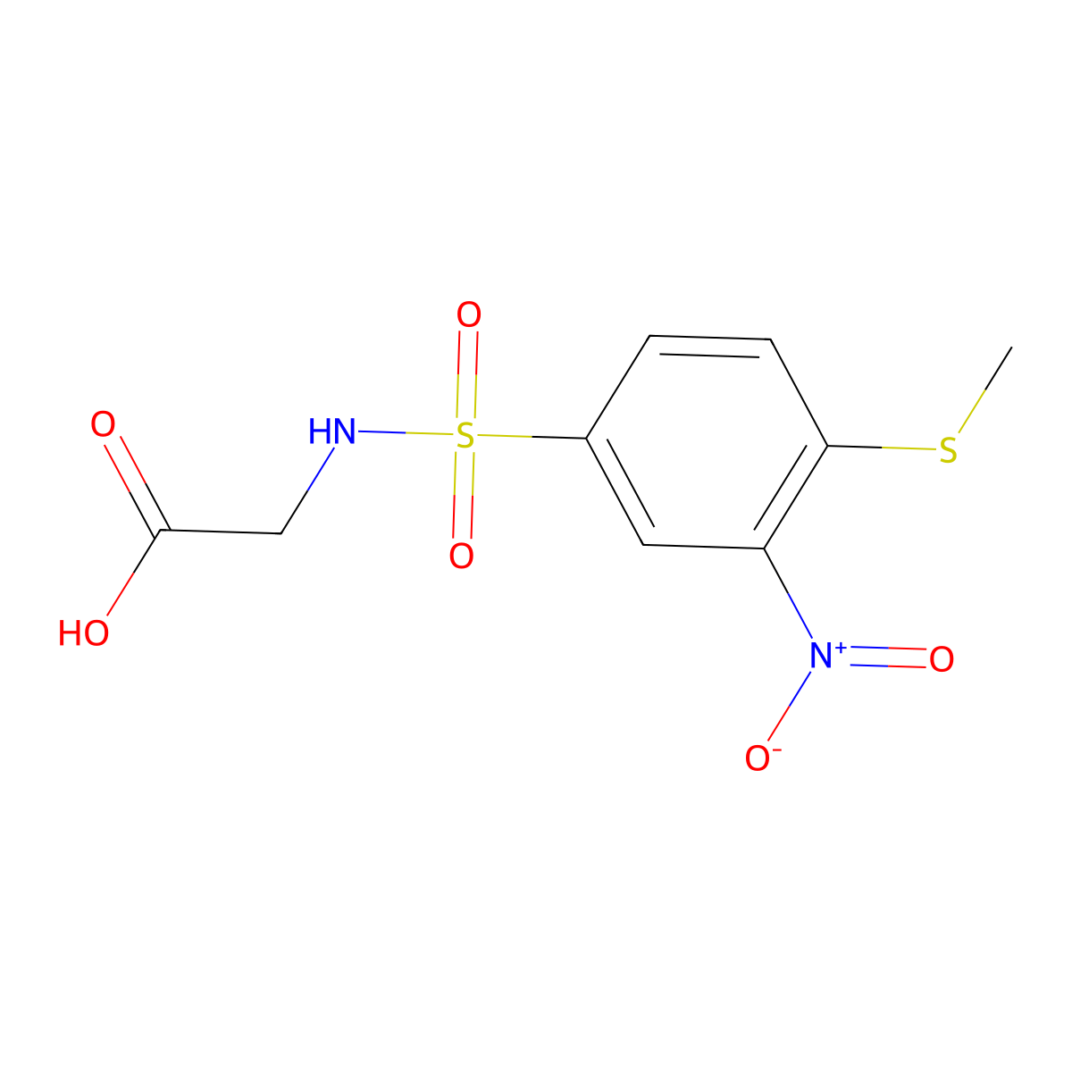 2-[4-(Methylsulfanyl)-3-nitrobenzenesulfonamido]acetic acid molecular structure, CAS 743453-41-0