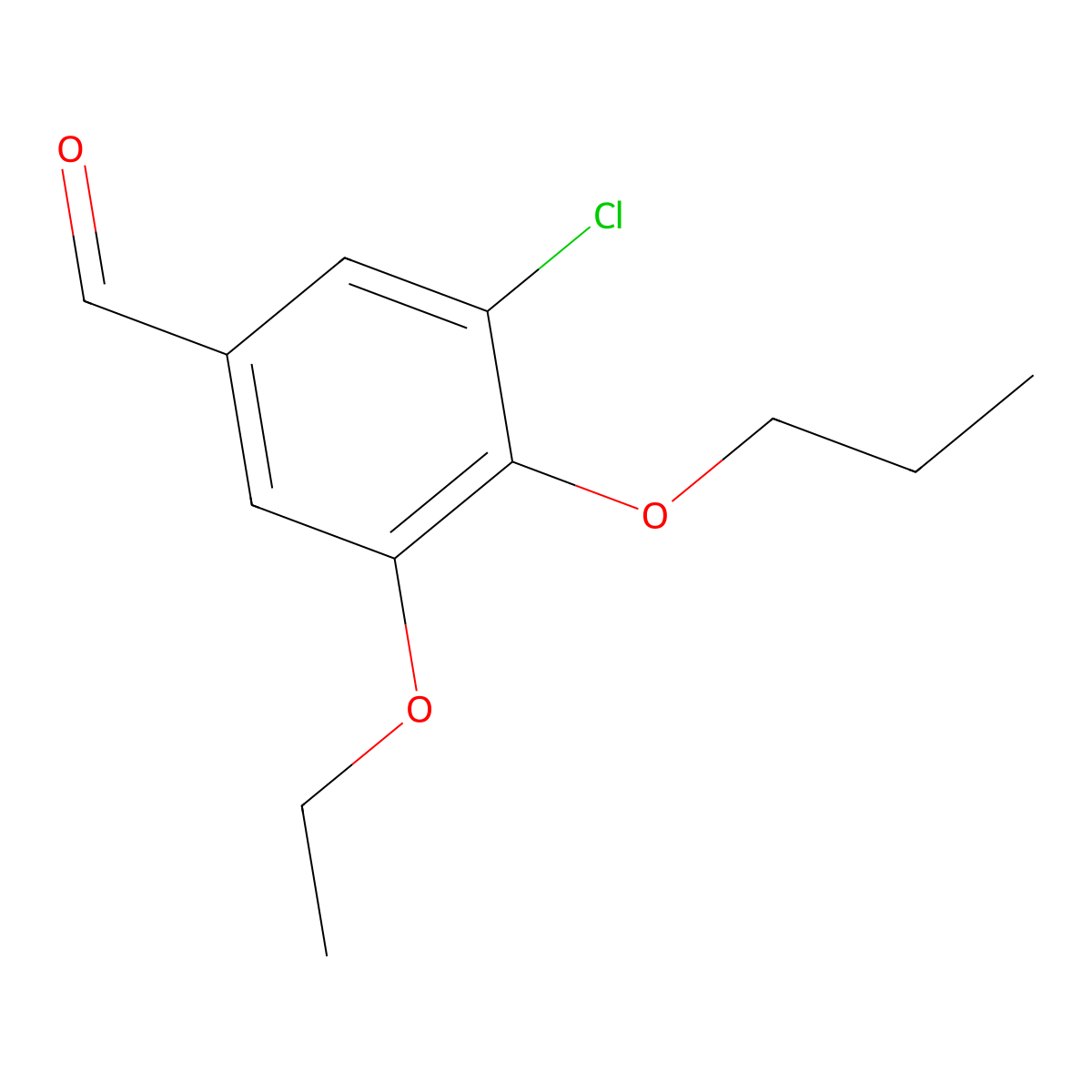 3-Chloro-5-ethoxy-4-propoxybenzaldehyde molecular structure, CAS 743456-82-8