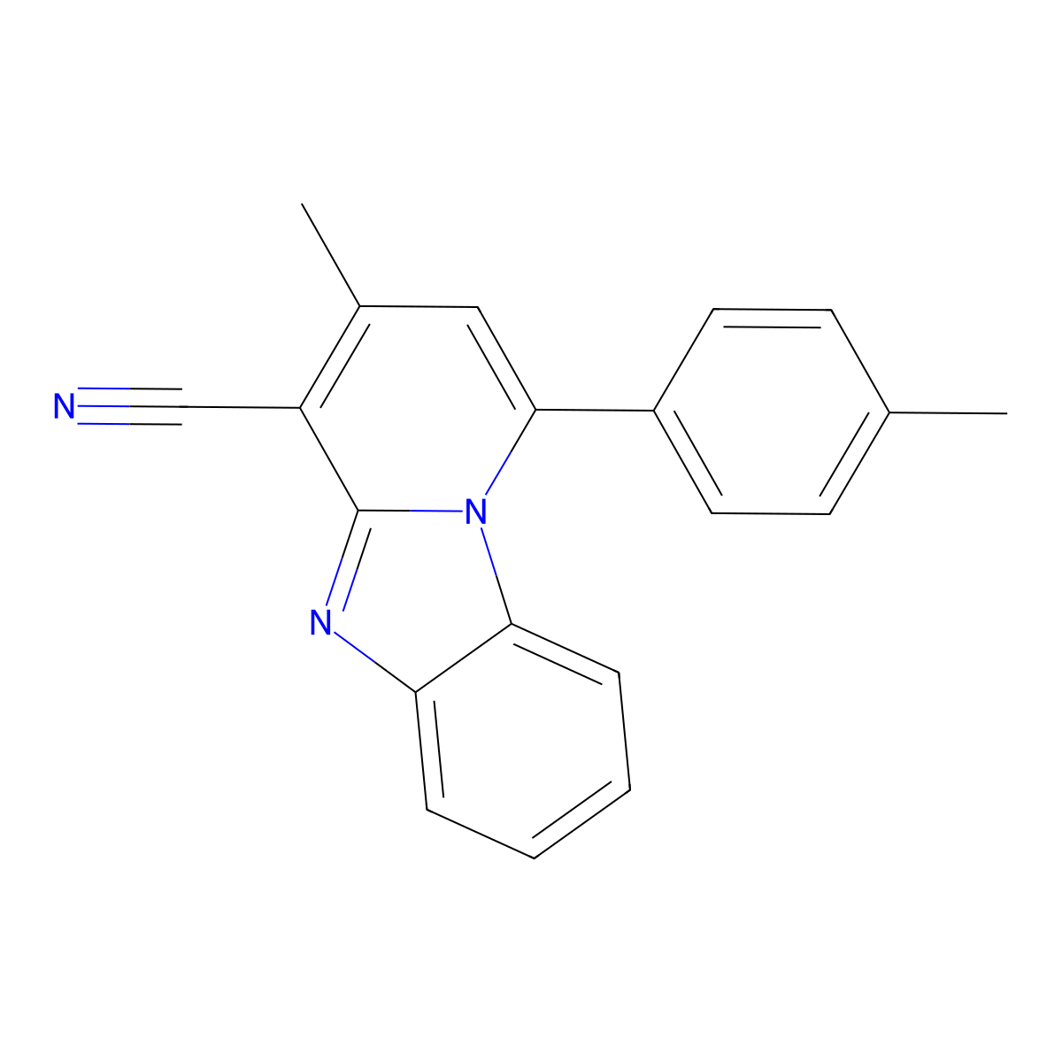 3-Methyl-1-(4-methylphenyl)pyrido[1,2-a]benzimidazole-4-carbonitrile molecular structure, CAS 743456-88-4