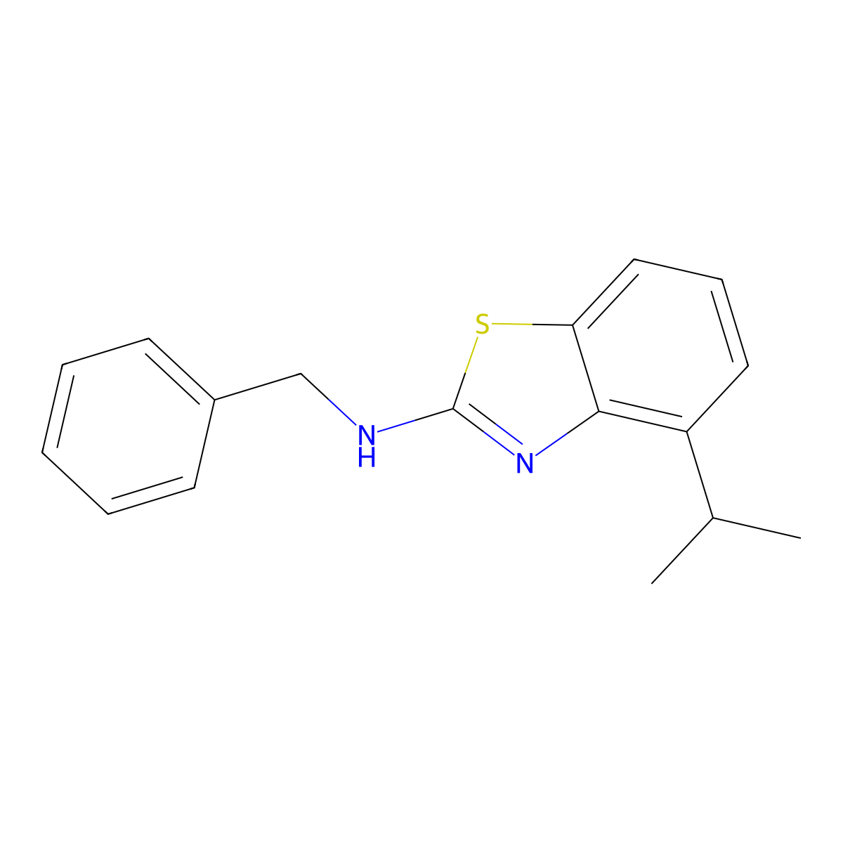 N-benzyl-4-(propan-2-yl)-1,3-benzothiazol-2-amine molecular structure, CAS 743457-05-8