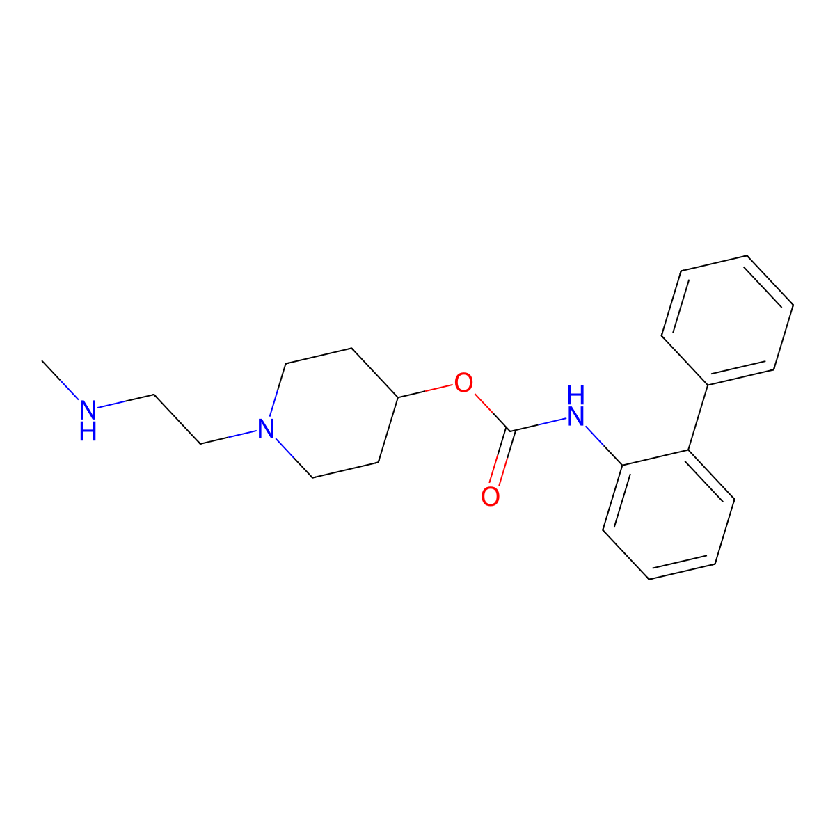 1-(2-(Methylamino)ethyl)piperidin-4-yl [1,1'-biphenyl]-2-ylcarbamate molecular structure, CAS 743460-48-2