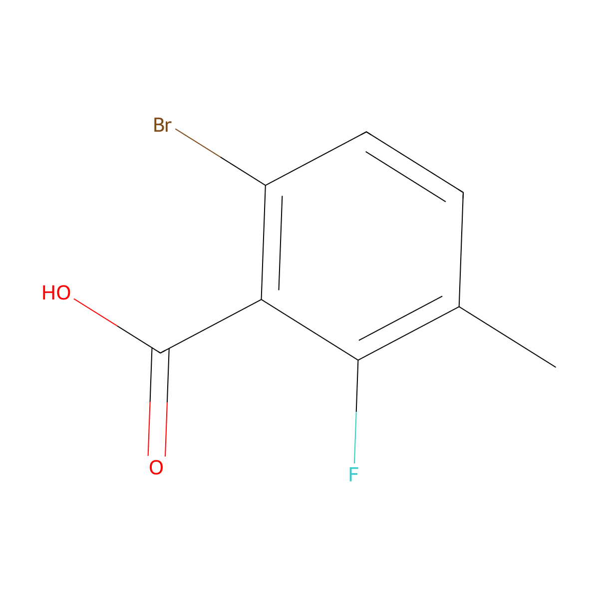 6-Bromo-2-fluoro-3-methylbenzoic acid molecular structure, CAS 743466-98-0