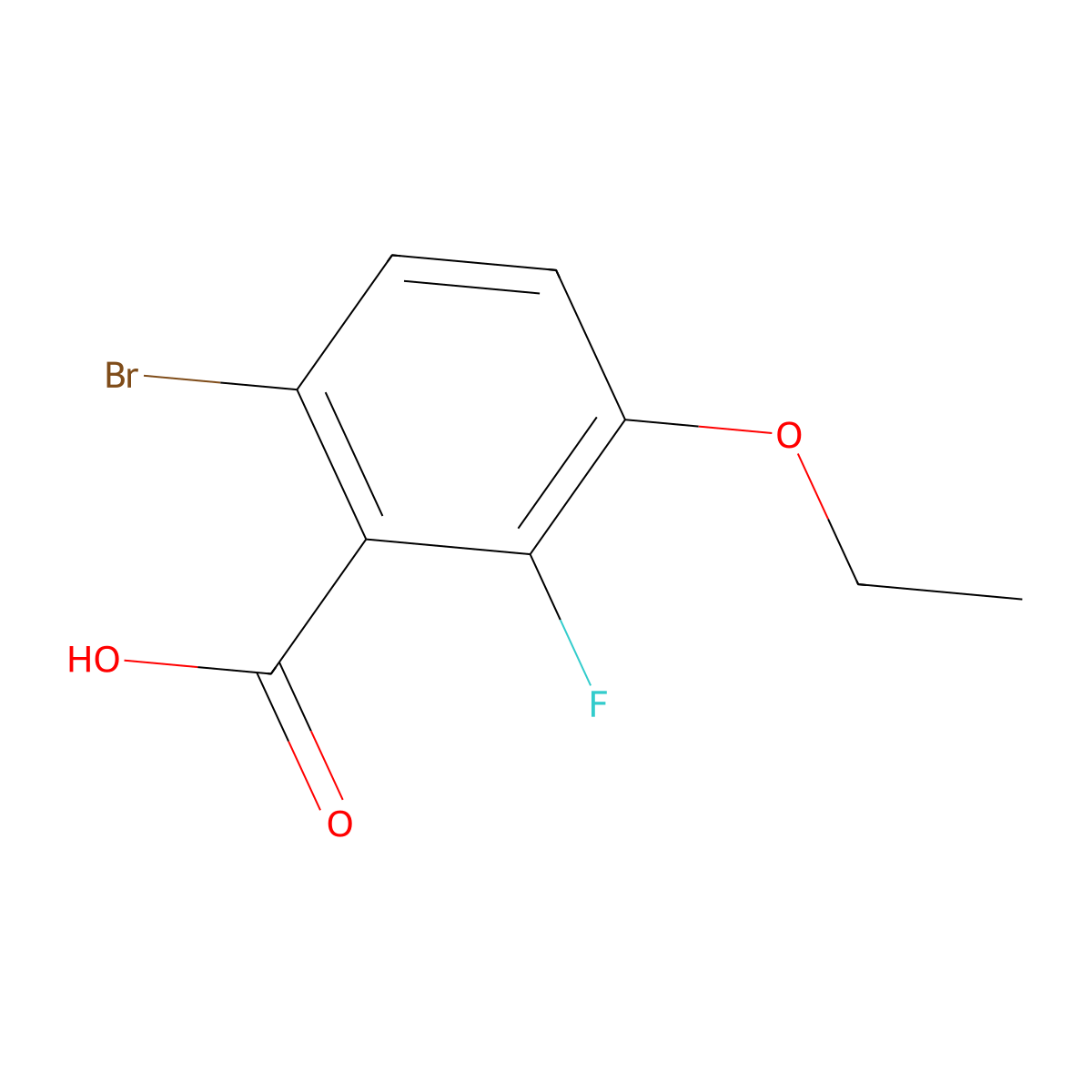 6-Bromo-3-ethoxy-2-fluorobenzoic acid molecular structure, CAS 743467-22-3