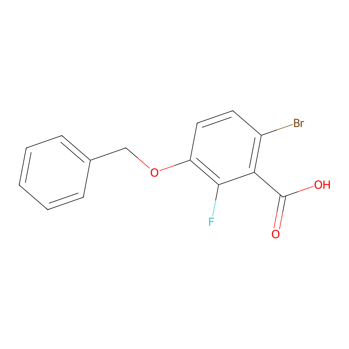 3-(Benzyloxy)-6-bromo-2-fluorobenzoic acid molecular structure, CAS 743467-23-4