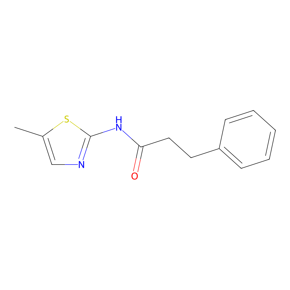 N-(5-methyl-1,3-thiazol-2-yl)-3-phenylpropanamide molecular structure, CAS 743468-79-3
