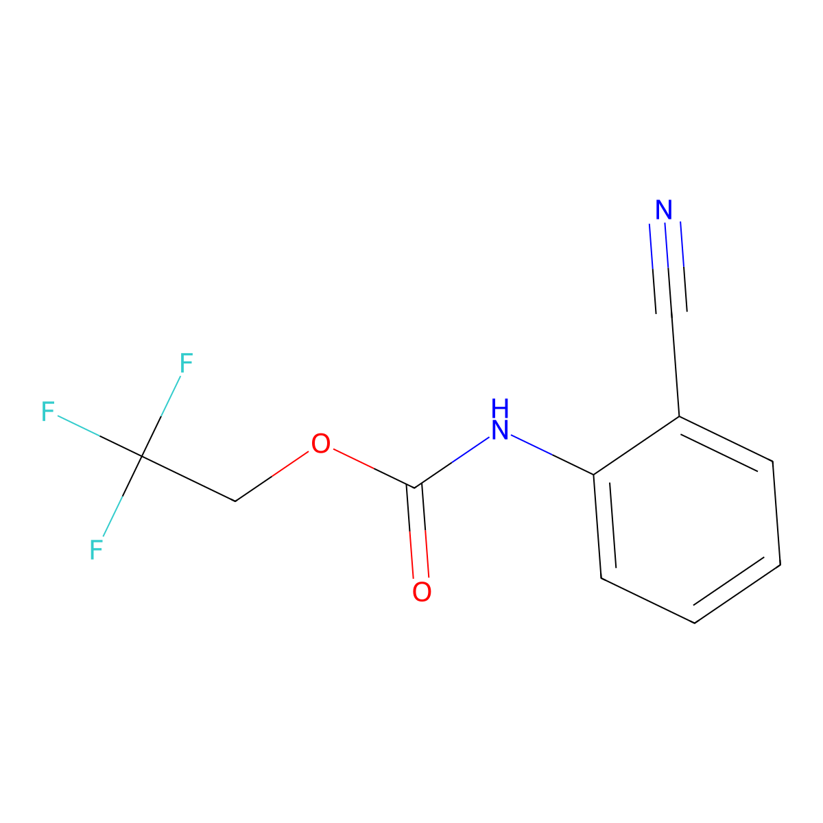 2,2,2-trifluoroethyl N-(2-cyanophenyl)carbamate molecular structure, CAS 743471-41-2