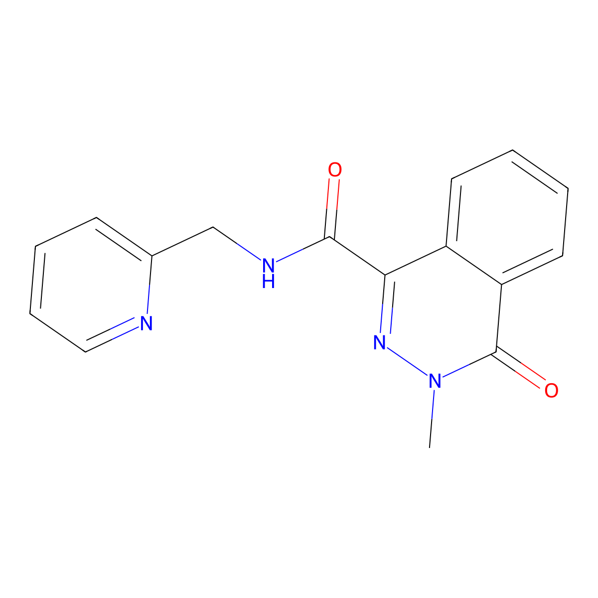 3-methyl-4-oxo-N-(pyridin-2-ylmethyl)-3,4-dihydrophthalazine-1-carboxamide molecular structure, CAS 743475-40-3