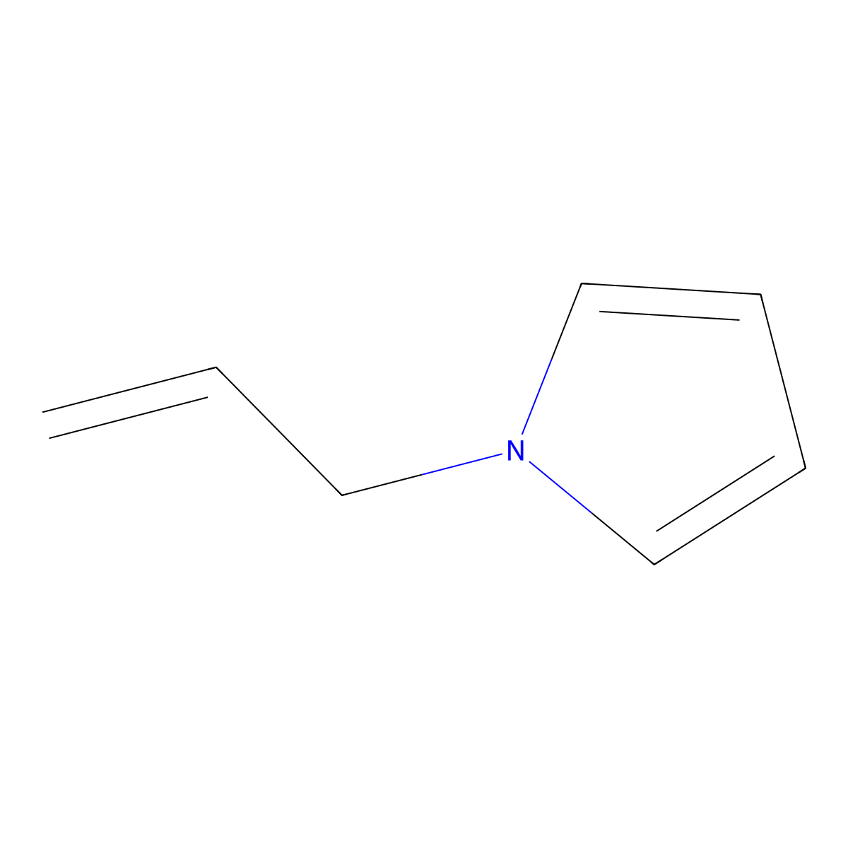 1-(prop-2-en-1-yl)-1H-pyrrole molecular structure, CAS 7435-07-6