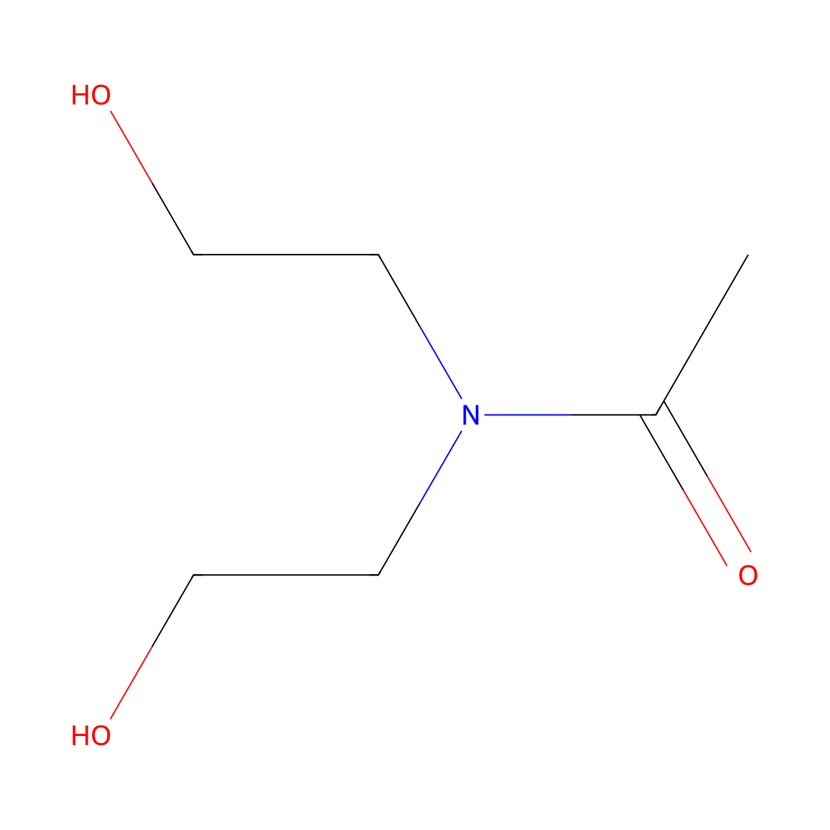 N,N-bis(2-hydroxyethyl)acetamide molecular structure, CAS 7435-67-8