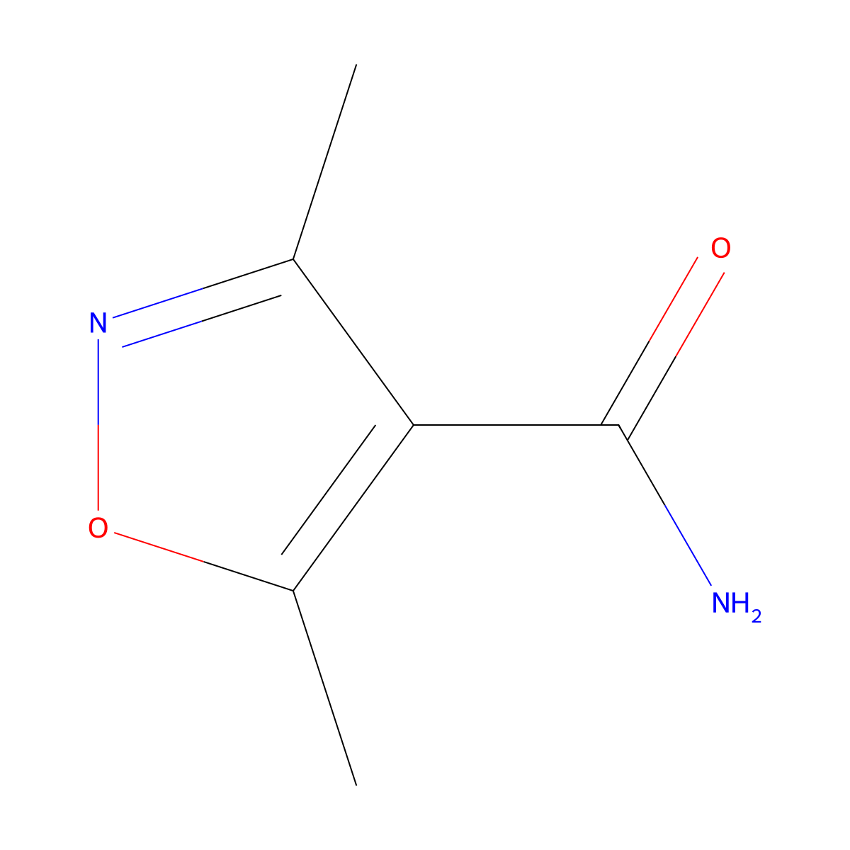 3,5-Dimethylisoxazole-4-carboxamide molecular structure, CAS 74356-30-2