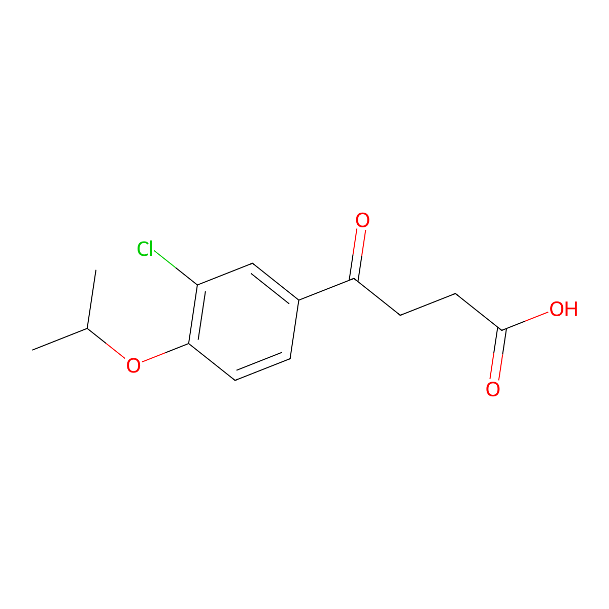 Benzenebutanoic acid, 3-chloro-4-(1-methylethoxy)-gamma-oxo- molecular structure, CAS 74362-74-6