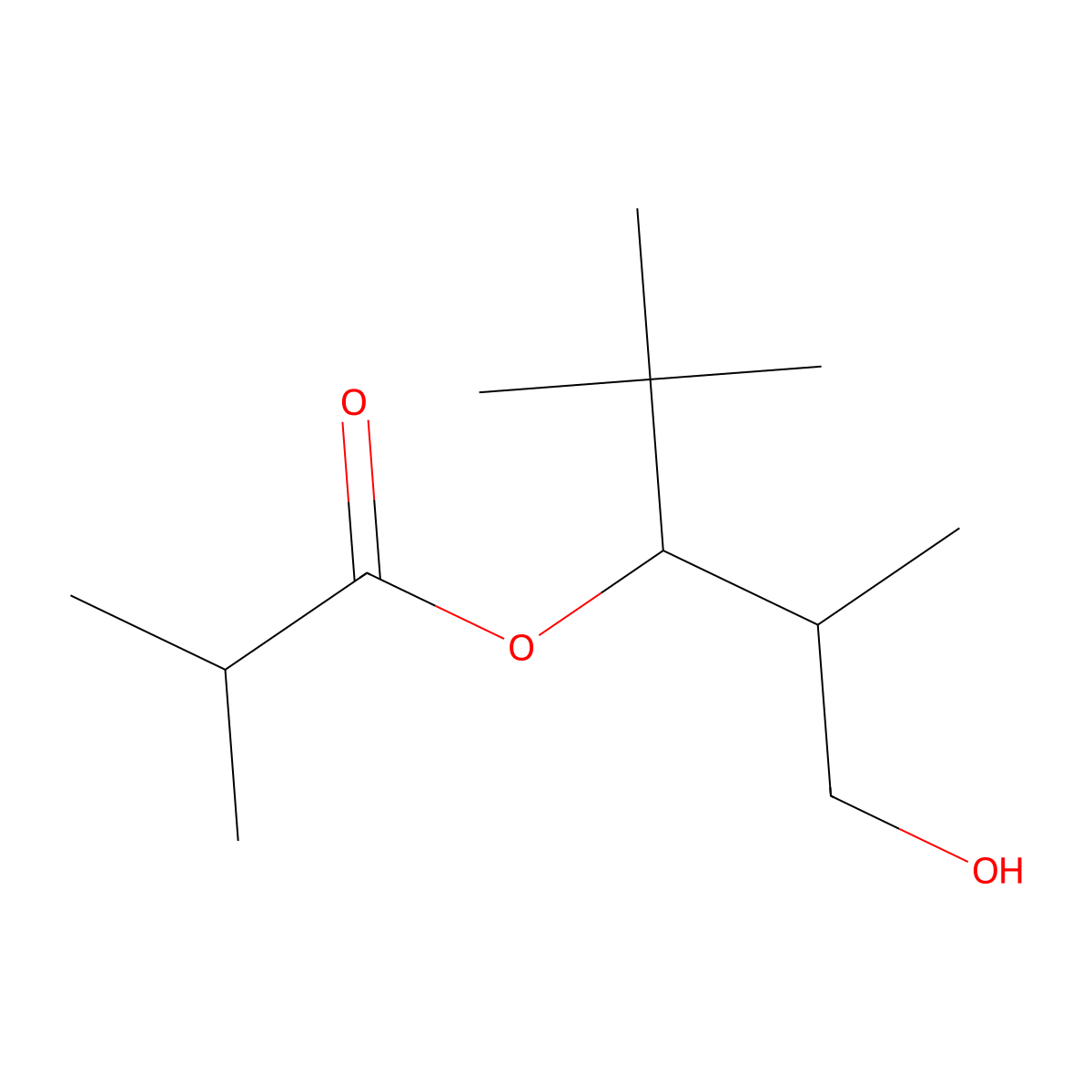 Propanoic acid, 2-methyl-, 2,2-dimethyl-1-(2-hydroxy-1-methylethyl)propyl ester molecular structure, CAS 74367-33-2
