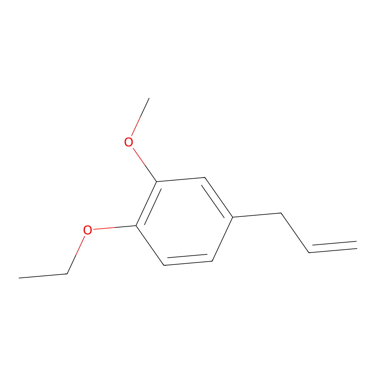 Ethyleugenol molecular structure, CAS 74368-00-6