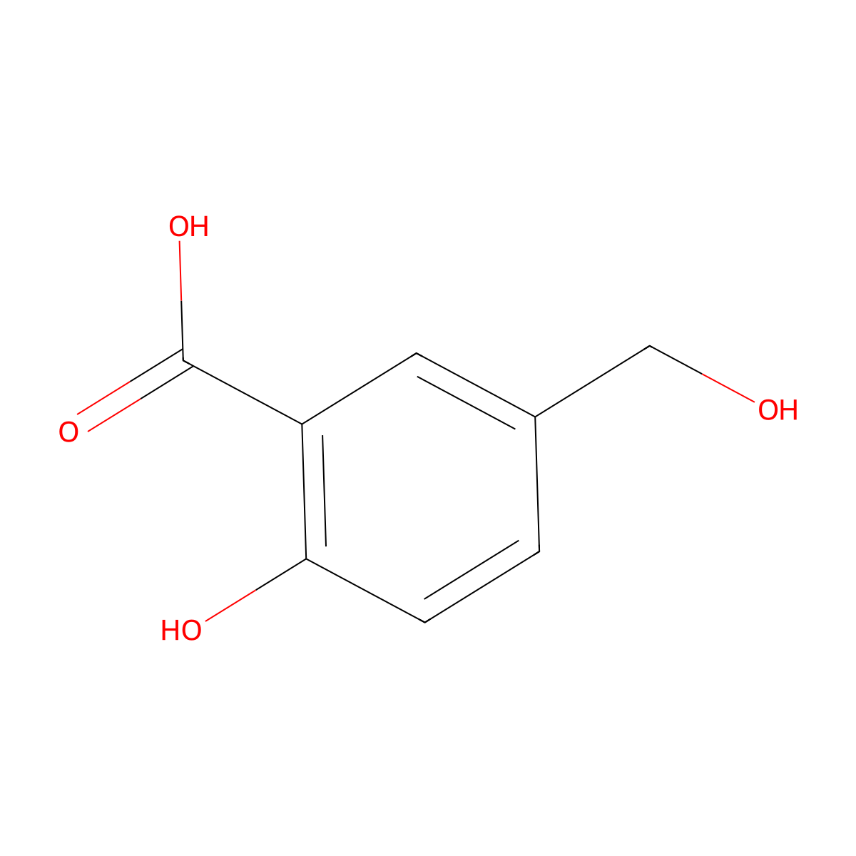 2-Hydroxy-5-(hydroxymethyl)benzoic acid molecular structure, CAS 7437-20-9