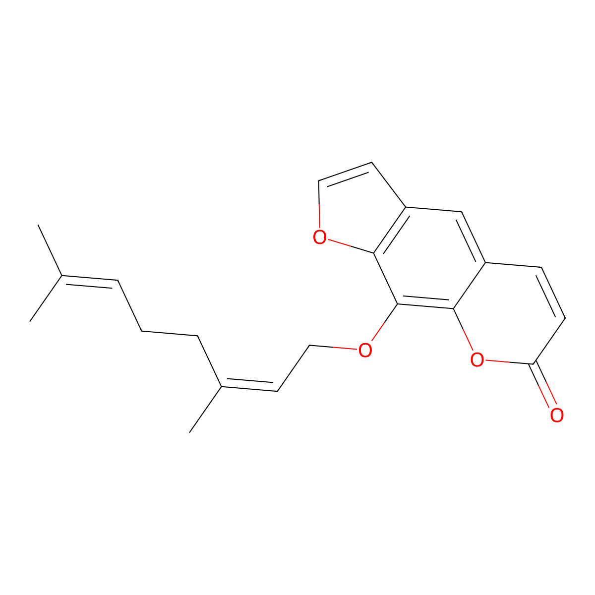 8-Geranyloxypsoralen molecular structure, CAS 7437-55-0