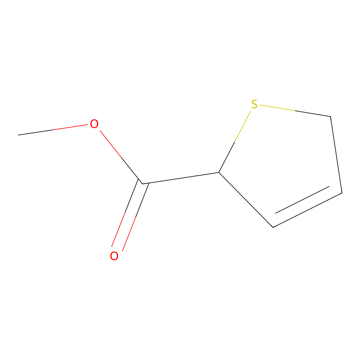 Methyl 2,5-dihydro-2-thiophenecarboxylate molecular structure, CAS 74373-07-2