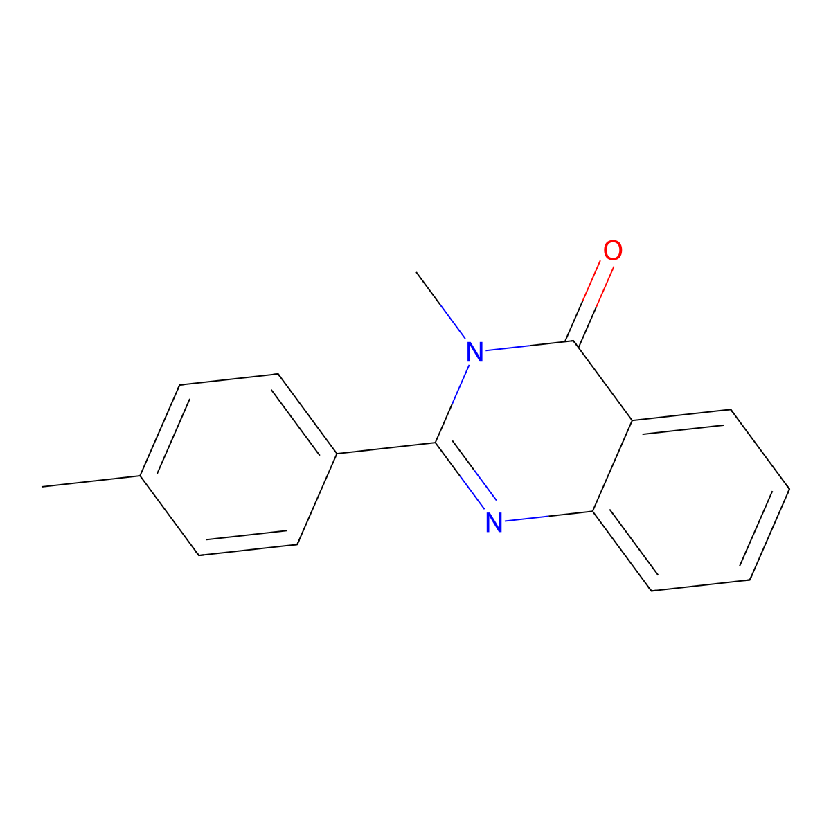 3-Methyl-2-(4-methylphenyl)quinazolin-4(3H)-one molecular structure, CAS 74375-16-9