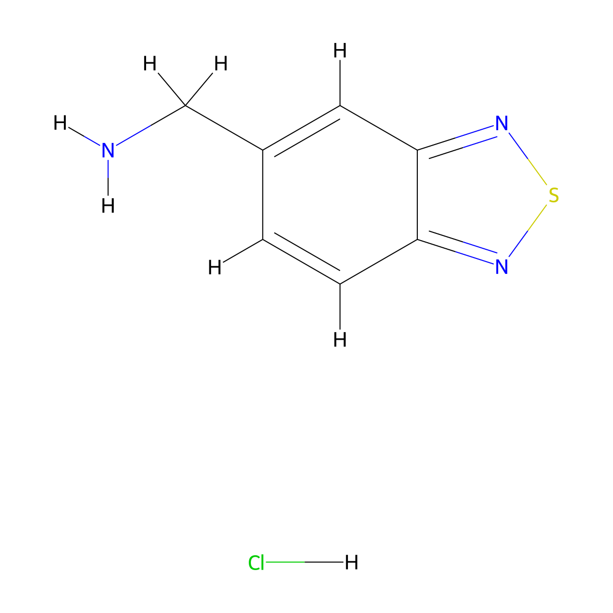 (2,1,3-Benzothiadiazol-5-yl)methanamine hydrochloride molecular structure, CAS 74375-65-8