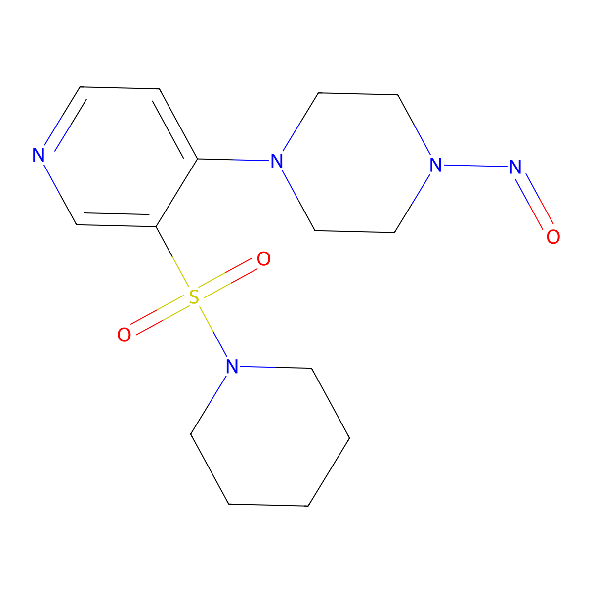 1-Nitroso-4-(3-piperidin-1-ylsulfonylpyridin-4-yl)piperazine molecular structure, CAS 74375-77-2