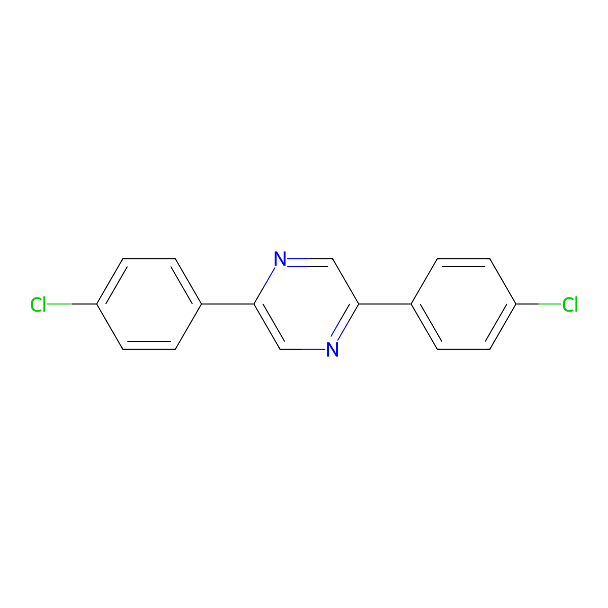 2,5-Bis(4-chlorophenyl)pyrazine molecular structure, CAS 74376-33-3