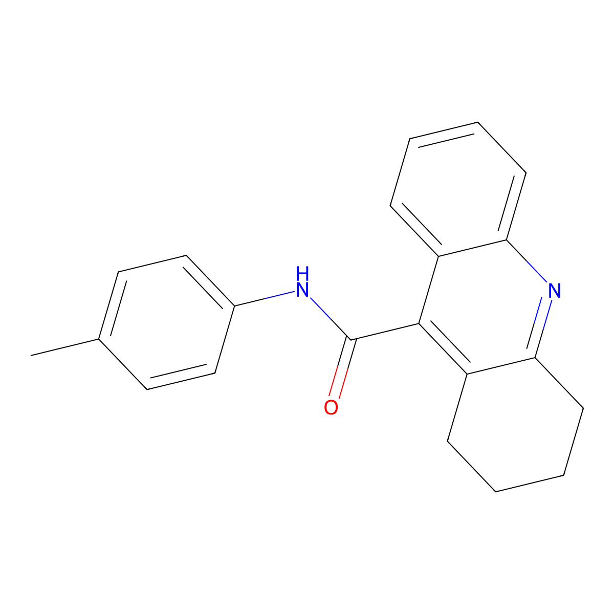 N-(4-Methylphenyl)-1,2,3,4-tetrahydro-9-acridinecarboxamide molecular structure, CAS 74376-51-5