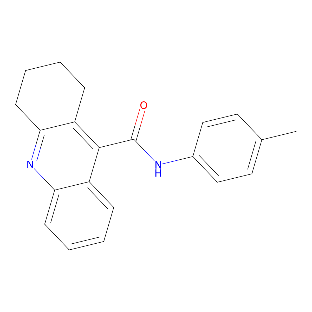 N-(4-Methylphenyl)-1,2,3,4-tetrahydro-9-acridinecarboxamide molecular structure, CAS 74376-51-5