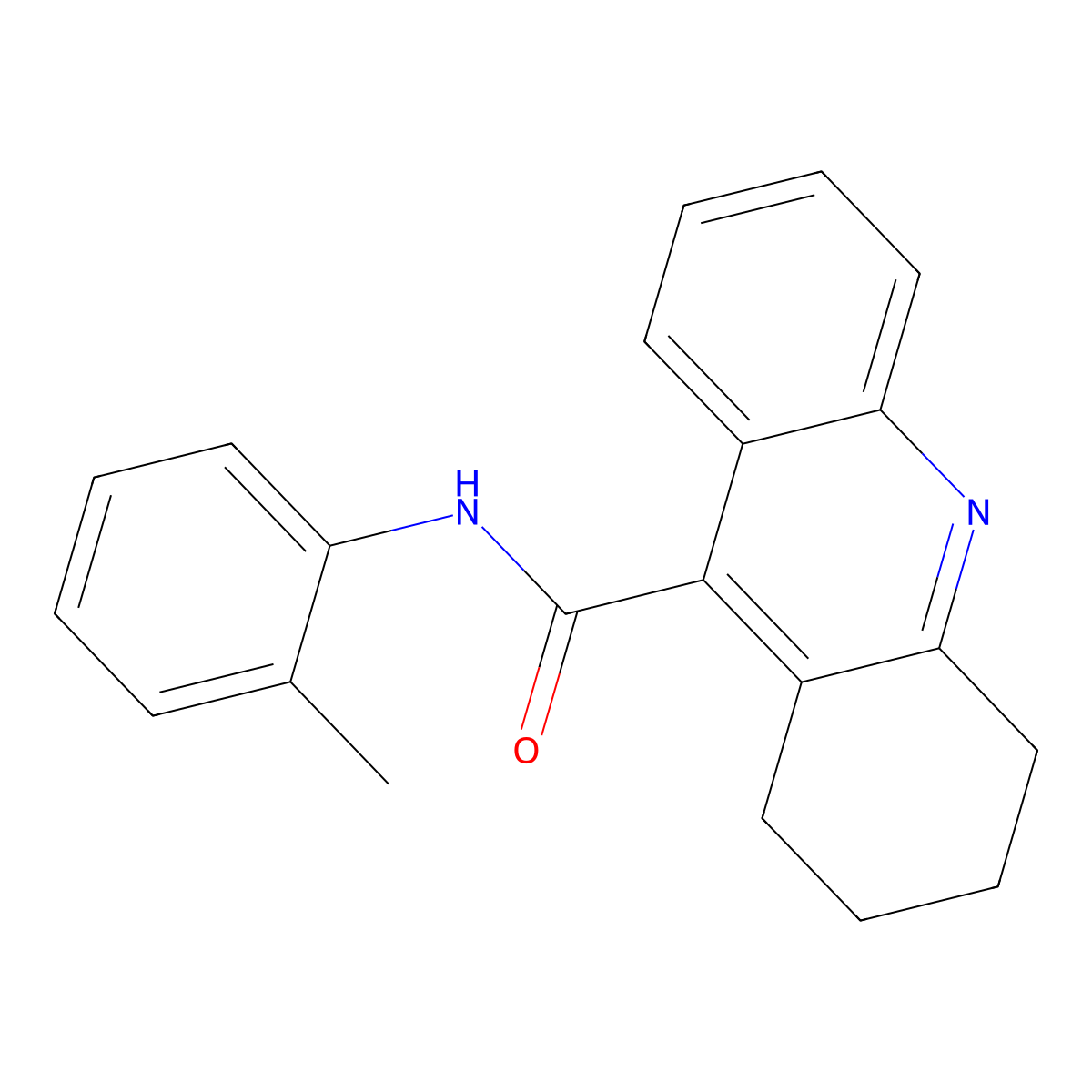 N-(2-Methylphenyl)-1,2,3,4-tetrahydro-9-acridinecarboxamide molecular structure, CAS 74376-52-6