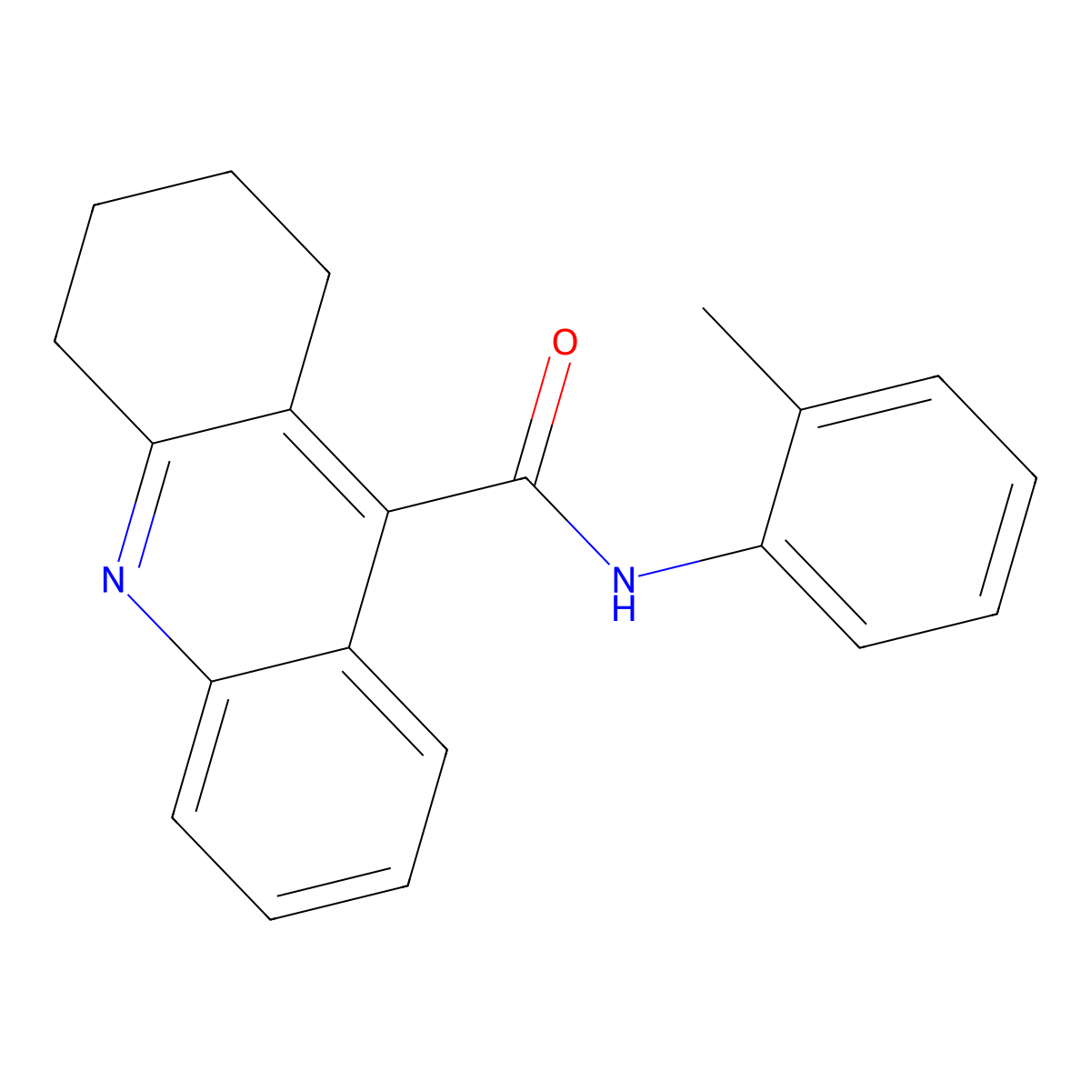 N-(2-Methylphenyl)-1,2,3,4-tetrahydro-9-acridinecarboxamide molecular structure, CAS 74376-52-6