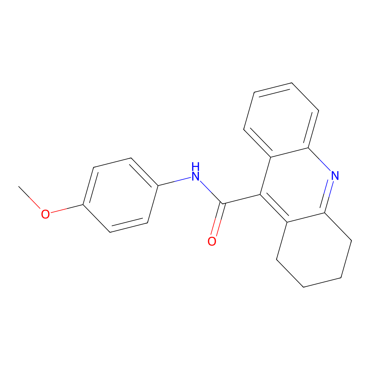 N-(4-Methoxyphenyl)-1,2,3,4-tetrahydro-9-acridinecarboxamide molecular structure, CAS 74376-58-2