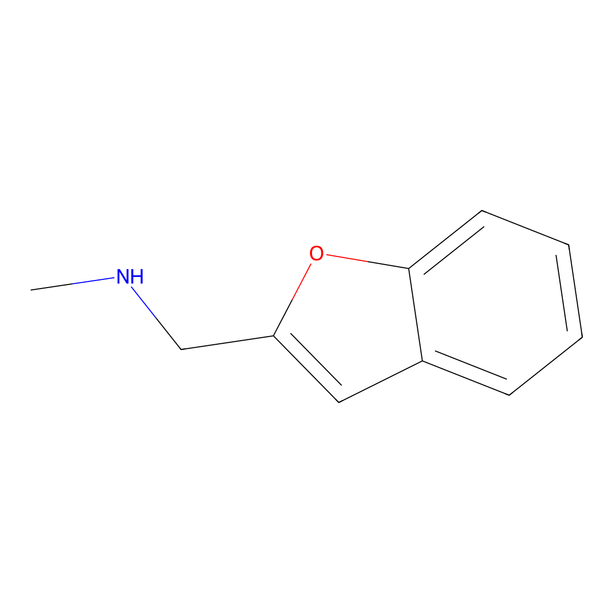 (1-Benzofuran-2-ylmethyl)(methyl)amine molecular structure, CAS 74377-46-1