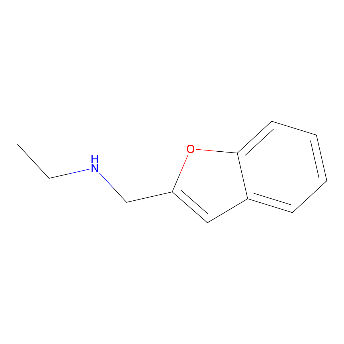 n-(Benzofuran-2-ylmethyl)ethanamine molecular structure, CAS 74377-47-2
