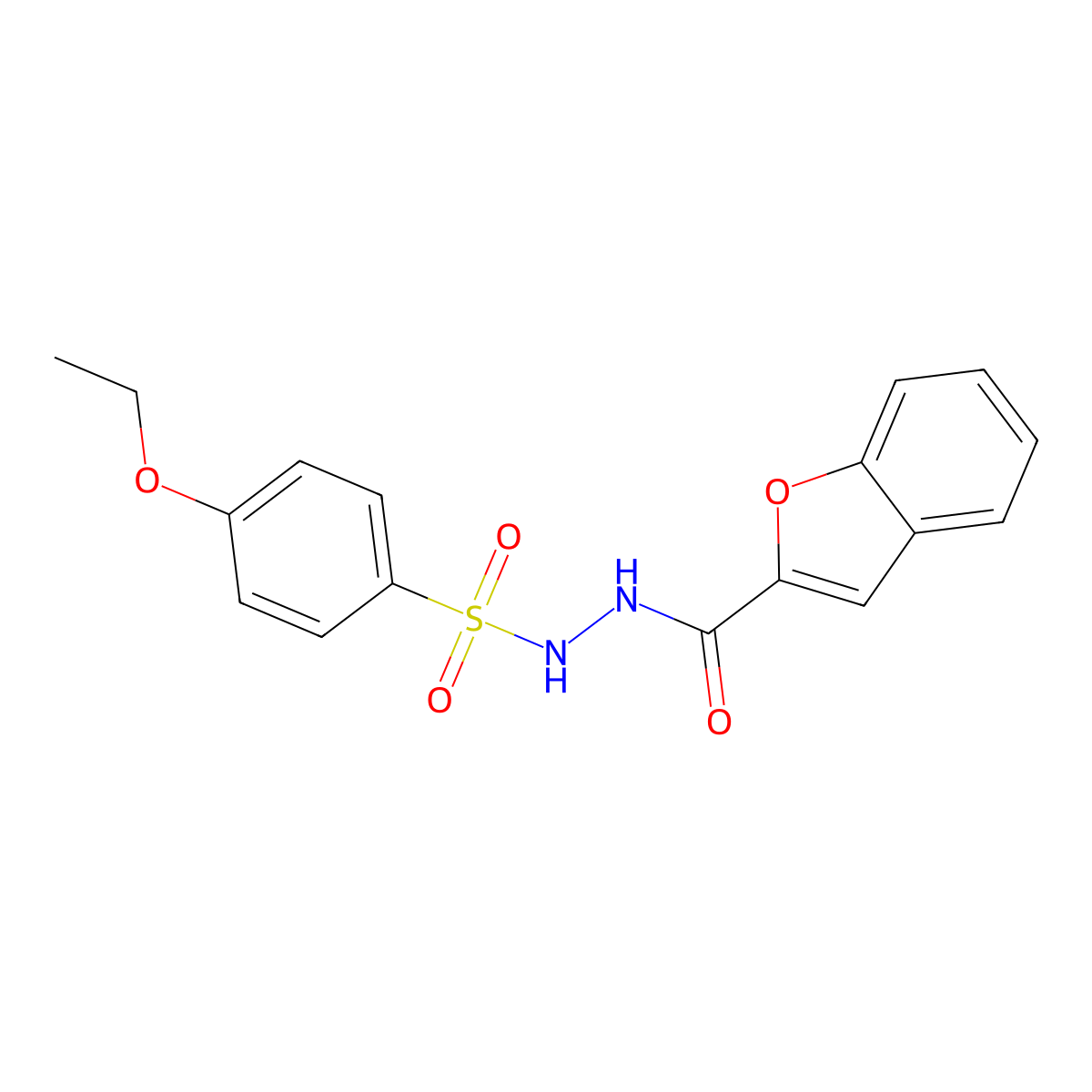 N'-(4-ethoxyphenyl)sulfonyl-1-benzofuran-2-carbohydrazide molecular structure, CAS 74377-49-4