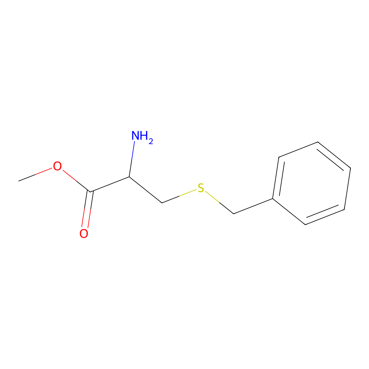 Methyl 2-amino-3-benzylsulfanyl-propanoate molecular structure, CAS 74378-95-3