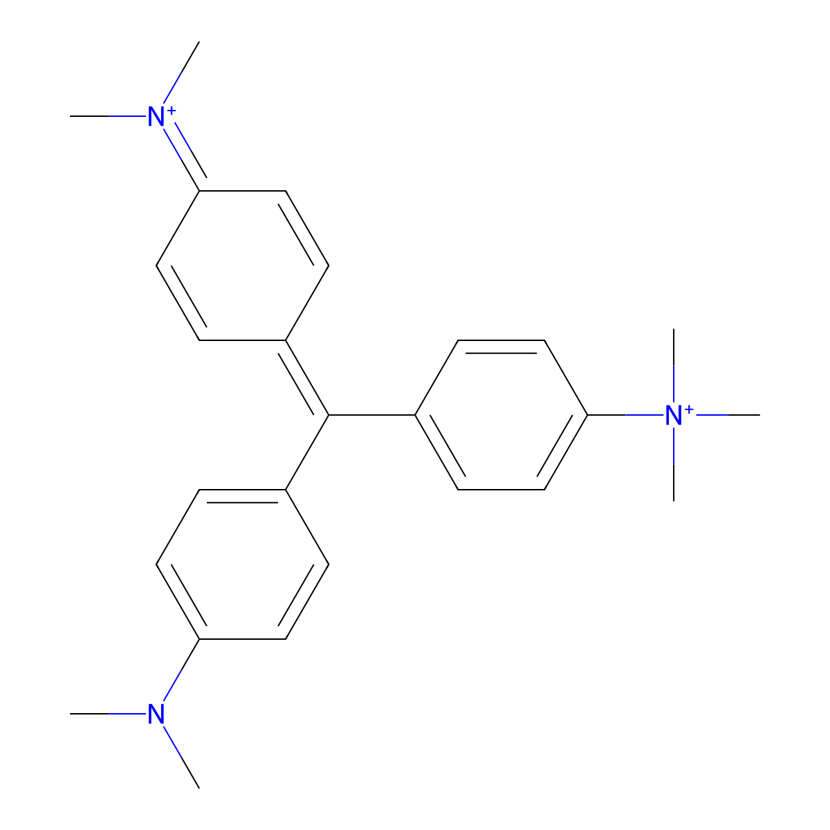 Methyl Green cation molecular structure, CAS 7438-47-3