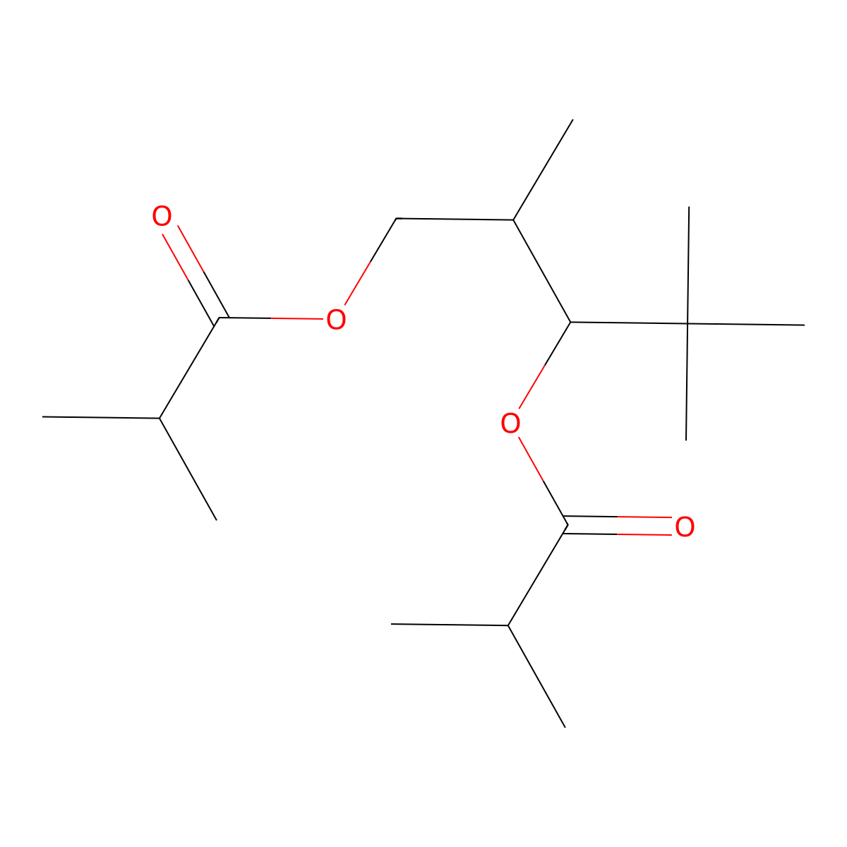 2,4,4-Trimethylpentane-1,3-diyl bis(2-methylpropanoate) molecular structure, CAS 74381-40-1
