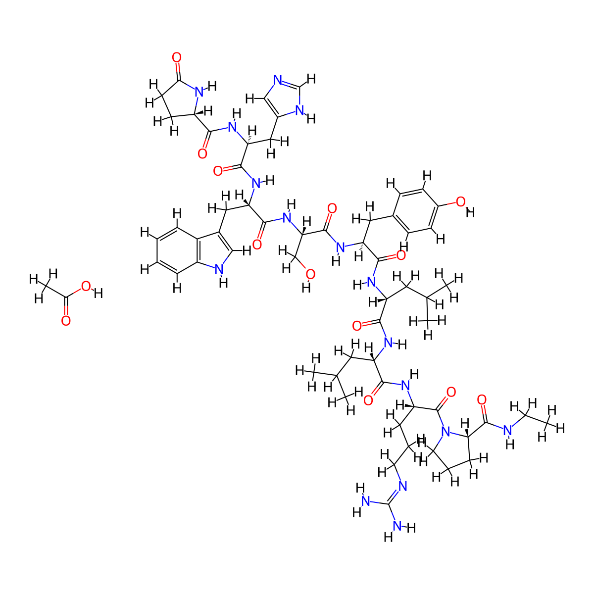Leuprolide Acetate molecular structure, CAS 74381-53-6