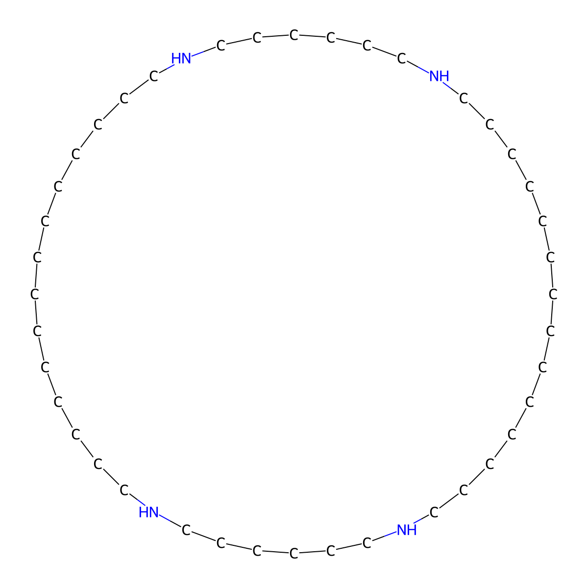 1,8,23,30-Tetraazacyclotetratetracontane molecular structure, CAS 74383-04-3