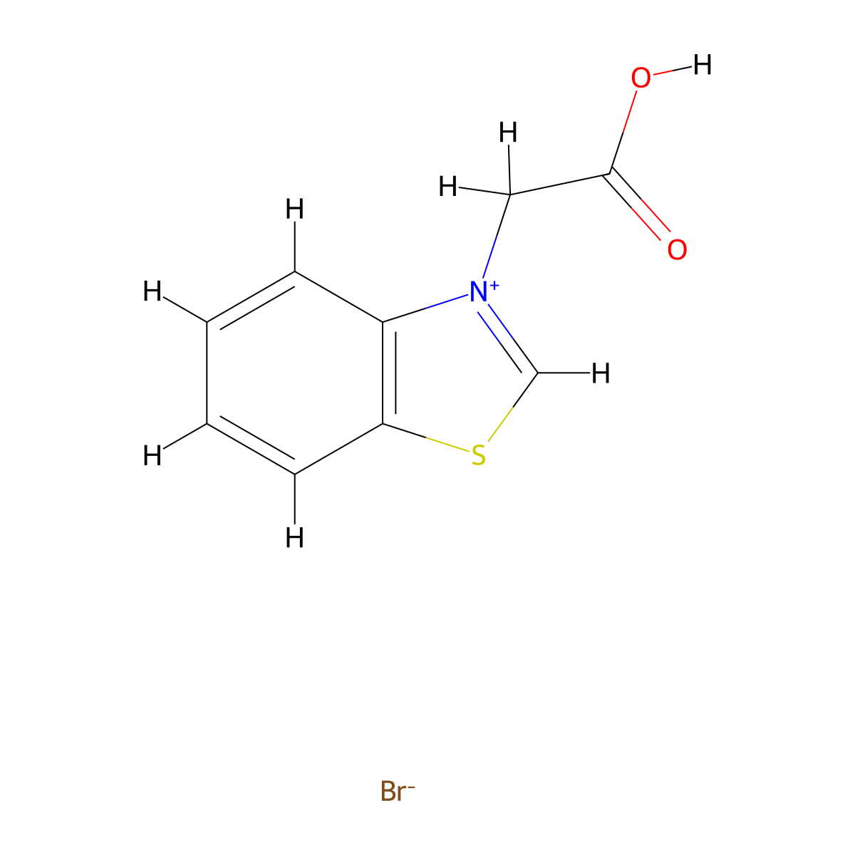3-(Carboxymethyl)benzothiazolium bromide molecular structure, CAS 74385-09-4