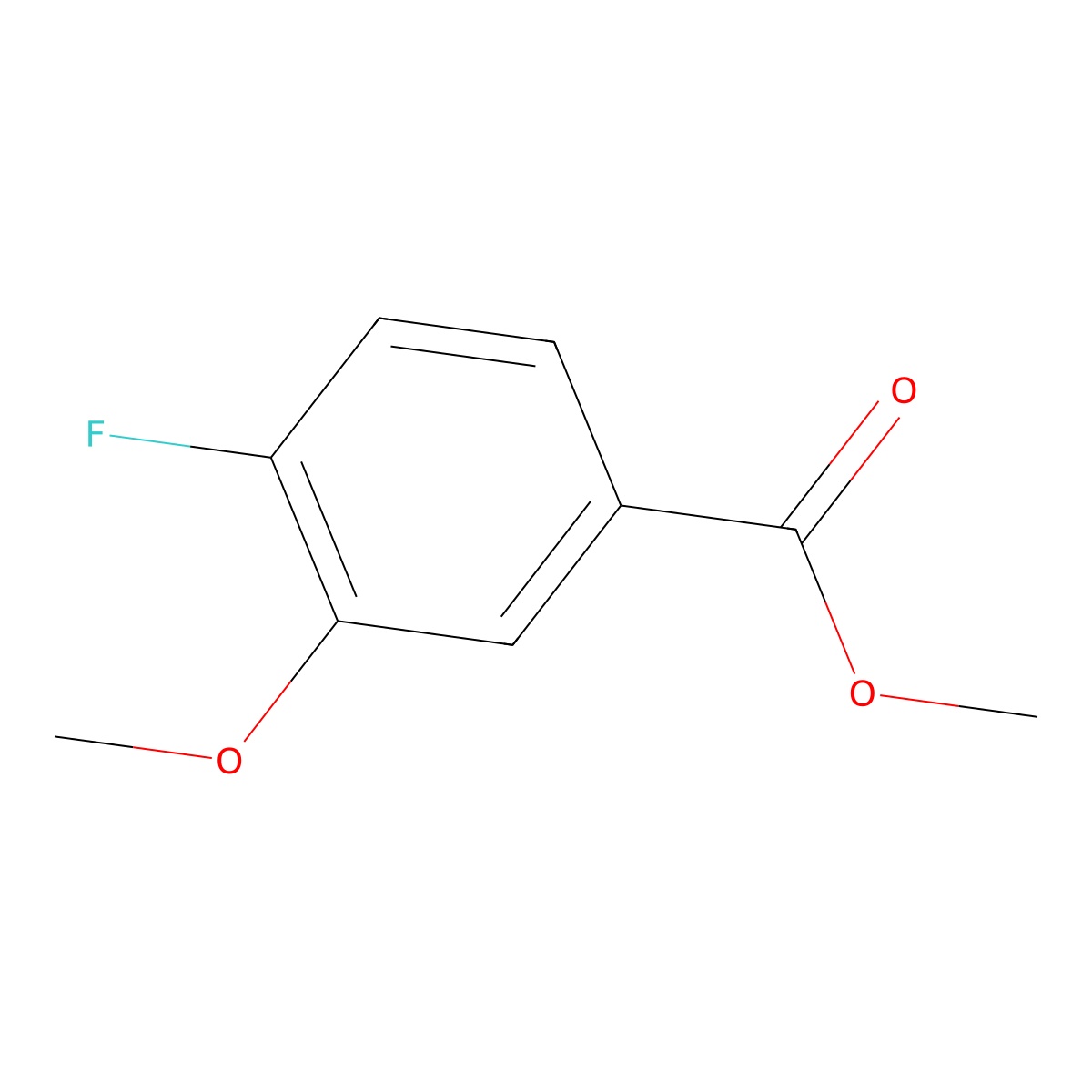 Methyl 4-fluoro-3-methoxybenzoate molecular structure, CAS 74385-37-8