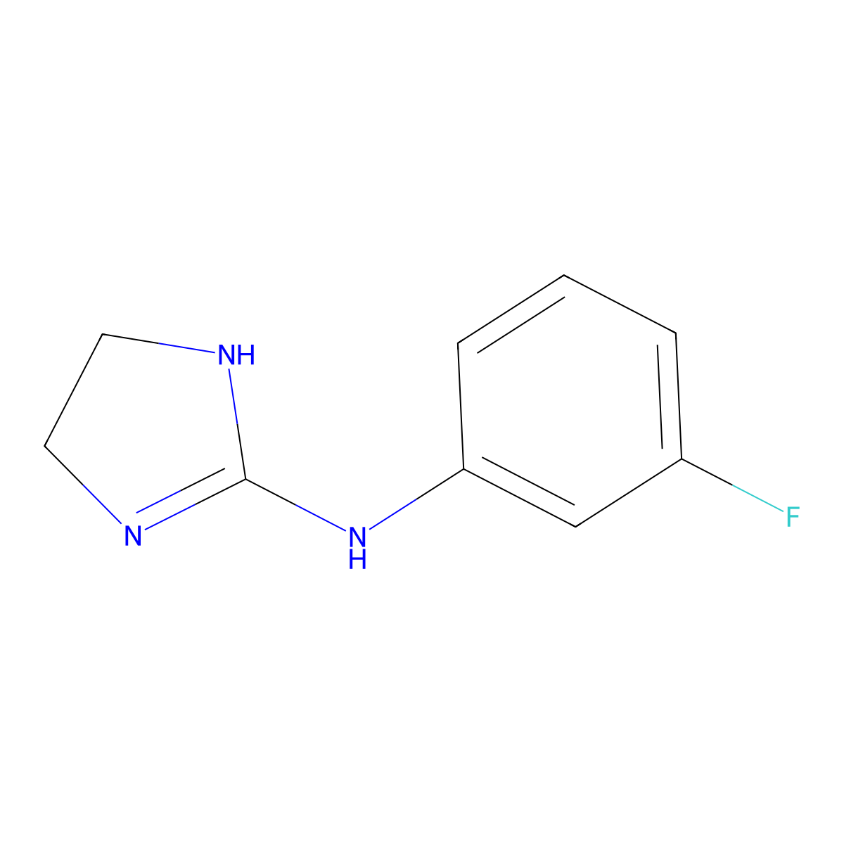 N-(3-fluorophenyl)-4,5-dihydro-1H-imidazol-2-amine molecular structure, CAS 74387-74-9