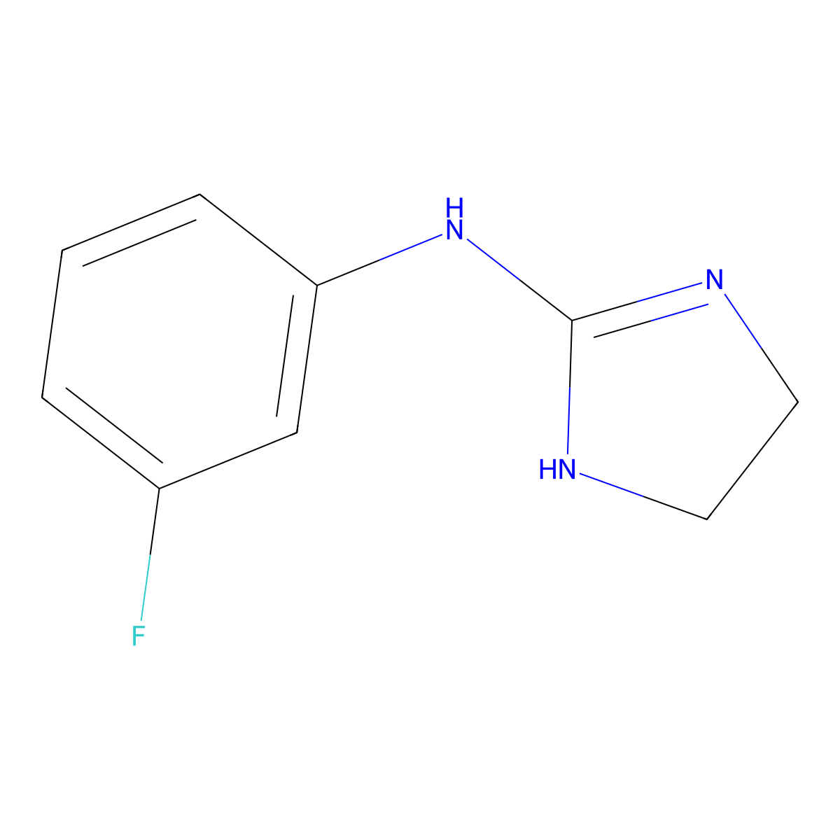 N-(3-fluorophenyl)-4,5-dihydro-1H-imidazol-2-amine molecular structure, CAS 74387-74-9